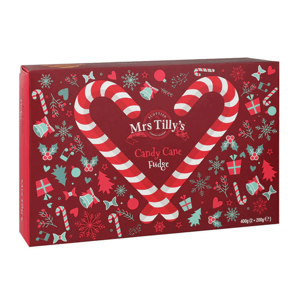 Mrs Tilly's Candy Cane Fudge Gift Box 400g